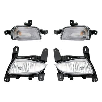 Replacement - 4-Piece Kit (Driver and Passenger Side Fog Lights, Driver and Passenger Side Turn Signal/Parking Lights) (CAPA Certified)