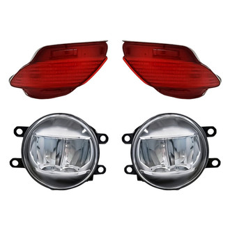 Replacement - 4-Piece Kit (Driver and Passenger Side Fog Lights, Driver and Passenger Side Rear Marker Lights) (CAPA Certified)