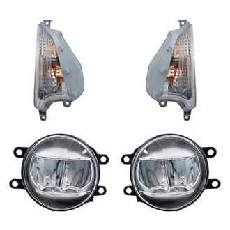 Replacement - 4-Piece Kit (Driver and Passenger Side Fog Lights, Driver and Passenger Side Turn Signal/Parking Lights) (CAPA Certified)