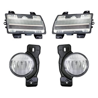 Replacement - 4-Piece Kit (Driver and Passenger Side Fog Lights, Driver and Passenger Side Turn Signal/Parking Lights) (CAPA Certified)