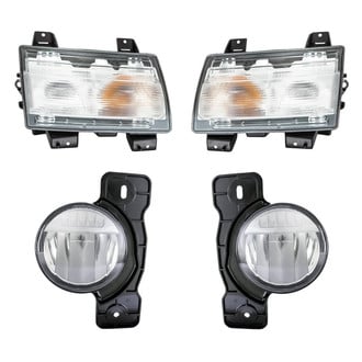 Replacement - 4-Piece Kit (Driver and Passenger Side Fog Lights, Driver and Passenger Side Turn Signal/Parking Lights) (CAPA Certified)