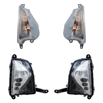 Replacement - 4-Piece Kit (Driver and Passenger Side Fog Lights, Driver and Passenger Side Turn Signal/Parking Lights) (CAPA Certified)
