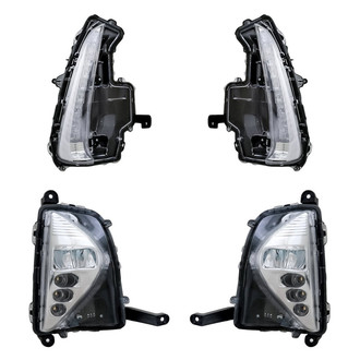 Replacement - 4-Piece Kit (Driver and Passenger Side Fog Lights, Driver and Passenger Side Turn Signal/Parking Lights) (CAPA Certified)