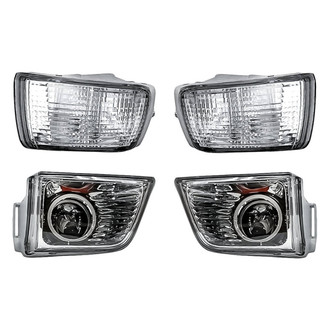 Replacement - 4-Piece Kit (Driver and Passenger Side Fog Lights Lens and Housing, Driver and Passenger Side Turn Signal/Parking Lights)