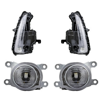 Replacement - 4-Piece Kit (Driver and Passenger Side Fog Lights, Driver and Passenger Side Turn Signal/Parking Lights) (CAPA Certified)
