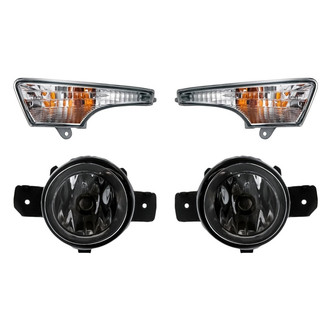 Replacement - 4-Piece Kit (Driver and Passenger Side Fog Lights, Driver and Passenger Side Turn Signal/Parking Lights) (CAPA Certified)