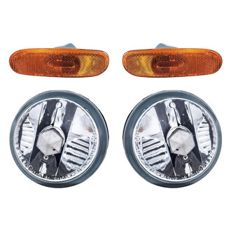 Replacement - 4-Piece Kit (Driver and Passenger Side Fog Lights Lens and Housing, Driver and Passenger Side Marker Lights) (CAPA Certified)