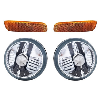 Replacement - 4-Piece Kit (Driver and Passenger Side Fog Lights Lens and Housing, Driver and Passenger Side Marker Lights)