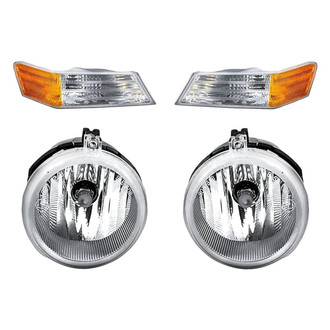 Replacement - 4-Piece Kit (Driver and Passenger Side Fog Lights, Driver and Passenger Side Turn Signal/Parking Lights) (CAPA Certified)