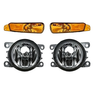 Replacement - 4-Piece Kit (Driver and Passenger Side Fog Lights, Driver and Passenger Side Turn Signal/Parking Lights) (CAPA Certified)