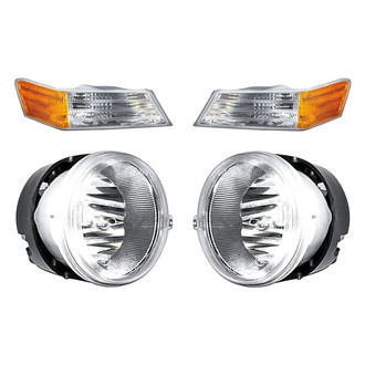 Replacement - 4-Piece Kit (Driver and Passenger Side Fog Lights, Driver and Passenger Side Turn Signal/Parking Lights) (CAPA Certified)