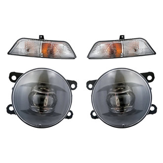 Replacement - 4-Piece Kit (Driver and Passenger Side Fog Lights, Driver and Passenger Side Turn Signal/Parking Lights) (CAPA Certified)