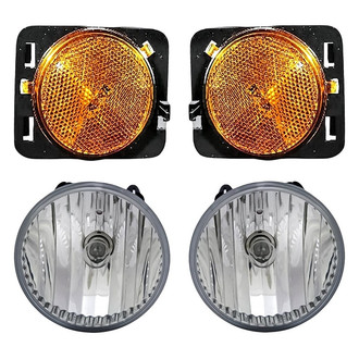Replacement - 4-Piece Kit (Driver and Passenger Side Fog Lights Lens and Housing, Driver and Passenger Side Marker Lights)