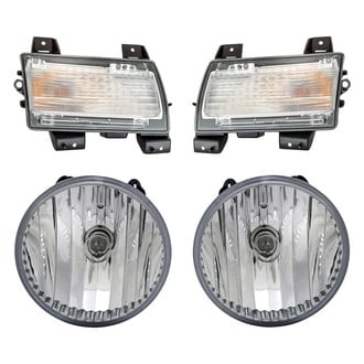 Replacement - 4-Piece Kit (Driver and Passenger Side Fog Lights Lens and Housing, Driver and Passenger Side Turn Signal/Parking Lights) (CAPA Certified)