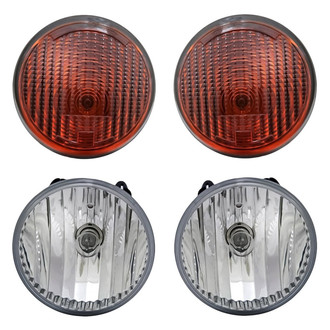 Replacement - 4-Piece Kit (Driver and Passenger Side Fog Lights Lens and Housing, Driver and Passenger Side Turn Signal/Parking Lights) (CAPA Certified)