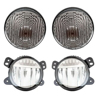 Replacement - 4-Piece Kit (Driver and Passenger Side Fog Lights, Driver and Passenger Side Turn Signal/Parking Lights) (CAPA Certified)