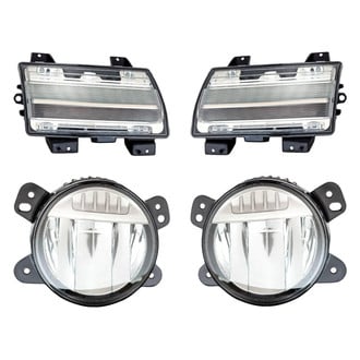 Replacement - 4-Piece Kit (Driver and Passenger Side Fog Lights, Driver and Passenger Side Turn Signal/Parking Lights) (CAPA Certified)