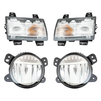 Replacement - 4-Piece Kit (Driver and Passenger Side Fog Lights, Driver and Passenger Side Turn Signal/Parking Lights) (CAPA Certified)