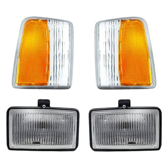 Replacement - 4-Piece Kit (Driver and Passenger Side Fog Lights, Driver and Passenger Side Turn Signal/Corner Lights) (Standard Line)