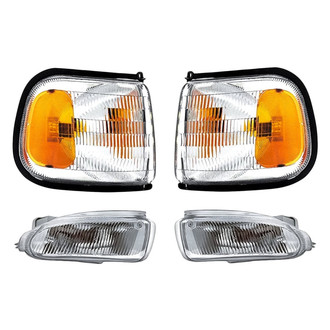 Replacement - 4-Piece Kit (Driver and Passenger Side Fog Lights, Driver and Passenger Side Turn Signal/Corner Lights) (Standard Line)