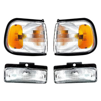 Replacement - 4-Piece Kit (Driver and Passenger Side Fog Lights, Driver and Passenger Side Turn Signal/Corner Lights) (Standard Line)