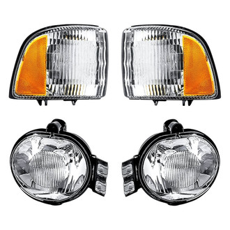 Replacement - 4-Piece Kit (Driver and Passenger Side Fog Lights, Driver and Passenger Side Turn Signal/Corner Lights) (CAPA Certified)