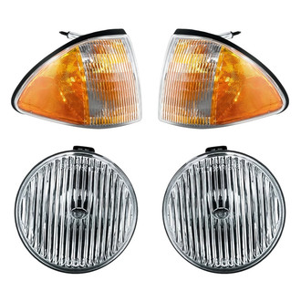 Replacement - 4-Piece Kit (Driver and Passenger Side Fog Lights, Driver and Passenger Side Outer Turn Signal/Corner Lights) (Standard Line)