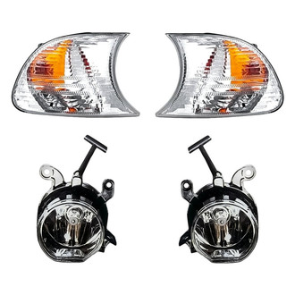 Replacement - 4-Piece Kit (Driver and Passenger Side Fog Lights, Driver and Passenger Side Turn Signal/Corner Lights) (Standard Line)