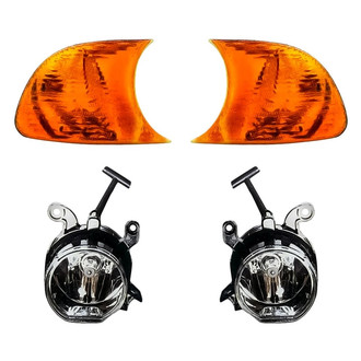 Replacement - 4-Piece Kit (Driver and Passenger Side Fog Lights, Driver and Passenger Side Turn Signal/Corner Lights) (Standard Line)