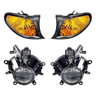 Replacement - 4-Piece Kit (Driver and Passenger Side Fog Lights, Driver and Passenger Side Turn Signal/Corner Lights)