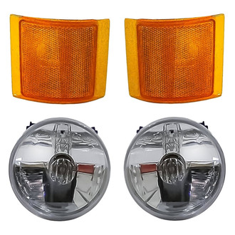 Replacement - 4-Piece Kit (Driver and Passenger Side Fog Lights, Driver and Passenger Side Lower Turn Signal/Corner Lights) (Standard Line)