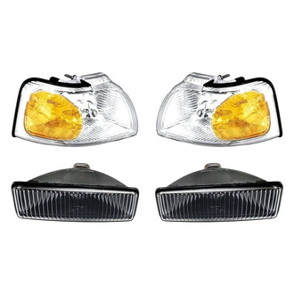 Replacement - 4-Piece Kit (Driver and Passenger Side Fog Lights, Driver and Passenger Side Turn Signal/Corner Lights) (Standard Line)