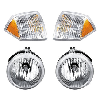 Replacement - 4-Piece Kit (Driver and Passenger Side Fog Lights, Driver and Passenger Side Turn Signal/Corner Lights) (CAPA Certified)