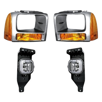 Replacement - 4-Piece Kit (Driver and Passenger Side Fog Lights, Driver and Passenger Side Turn Signal/Corner Lights) (Standard Line)