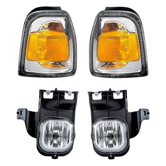 Replacement - 4-Piece Kit (Driver and Passenger Side Fog Lights, Driver and Passenger Side Turn Signal/Corner Lights) (CAPA Certified)