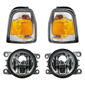 Replacement - 4-Piece Kit (Driver and Passenger Side Fog Lights, Driver and Passenger Side Turn Signal/Corner Lights) (CAPA Certified)