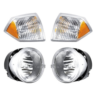 Replacement - 4-Piece Kit (Driver and Passenger Side Fog Lights, Driver and Passenger Side Turn Signal/Corner Lights) (Standard Line)