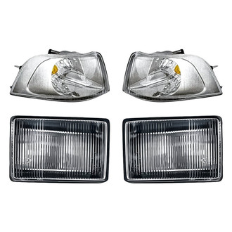 Replacement - 4-Piece Kit (Driver and Passenger Side Fog Lights, Driver and Passenger Side Turn Signal/Corner Lights) (Standard Line)