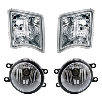 Replacement - 4-Piece Kit (Driver and Passenger Side Fog Lights, Driver and Passenger Side Turn Signal/Corner Lights) (CAPA Certified)