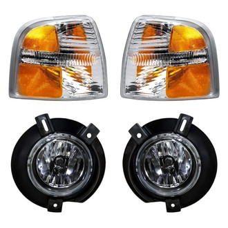 Replacement - 4-Piece Kit (Driver and Passenger Side Fog Lights, Driver and Passenger Side Turn Signal/Corner Lights)