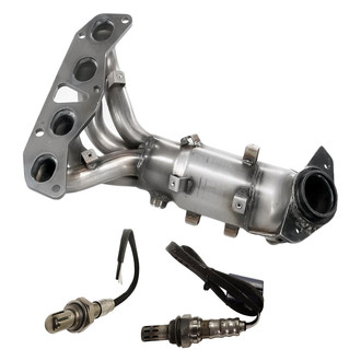 Replacement - Aluminized Steel Front Exhaust Manifold with Integrated Catalytic Converter Kit