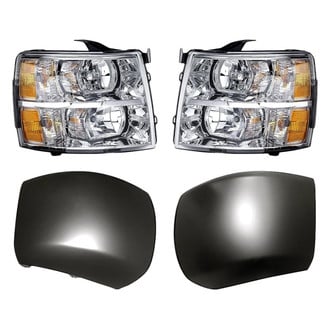 Replacement - 4-Piece Kit (Driver Side Headlight, Front Driver Side Bumper End, Front Passenger Side Bumper End, Passenger Side Headlight)