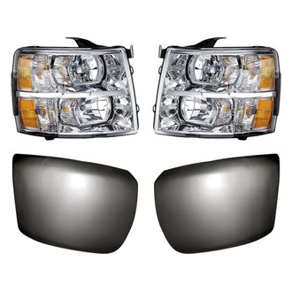 Replacement - 4-Piece Kit (Driver Side Headlight, Front Driver Side Bumper End, Front Passenger Side Bumper End, Passenger Side Headlight)