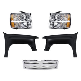 Replacement - 5-Piece Kit (Driver Side Headlight, Front Driver Side Fender, Front Passenger Side Fender, Grille, Passenger Side Headlight)
