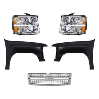 Replacement - 5-Piece Kit (Driver Side Headlight, Front Driver Side Fender, Front Passenger Side Fender, Grille, Passenger Side Headlight)
