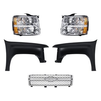 Replacement - 5-Piece Kit (Driver Side Headlight, Front Driver Side Fender, Front Passenger Side Fender, Grille, Passenger Side Headlight)