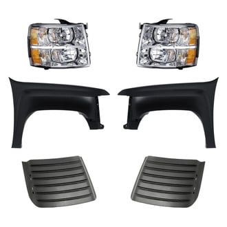 Replacement - 6-Piece Kit (Driver Side Headlight, Driver Side Hood Panel Insert, Front Driver Side Fender, Front Passenger Side Fender, Passenger Side Headlight, Passenger Side Hood Panel Insert)