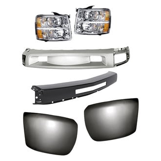 Replacement - 6-Piece Kit (Driver Side Headlight, Front Bumper Deflector, Front Bumper Face Bar, Front Driver Side Bumper End, Front Passenger Side Bumper End, Passenger Side Headlight)