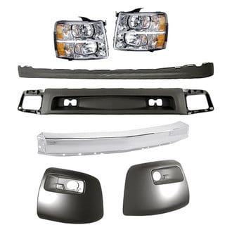 Replacement - 7-Piece Kit (Driver Side Headlight, Front Bumper Air Deflector, Front Bumper Deflector Extension, Front Bumper Face Bar, Front Driver Side Bumper End, Front Passenger Side Bumper End, Passenger Side Headlight)