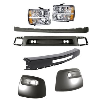 Replacement - 7-Piece Kit (Driver Side Headlight, Front Bumper Air Deflector, Front Bumper Deflector Extension, Front Bumper Face Bar, Front Driver Side Bumper End, Front Passenger Side Bumper End, Passenger Side Headlight)